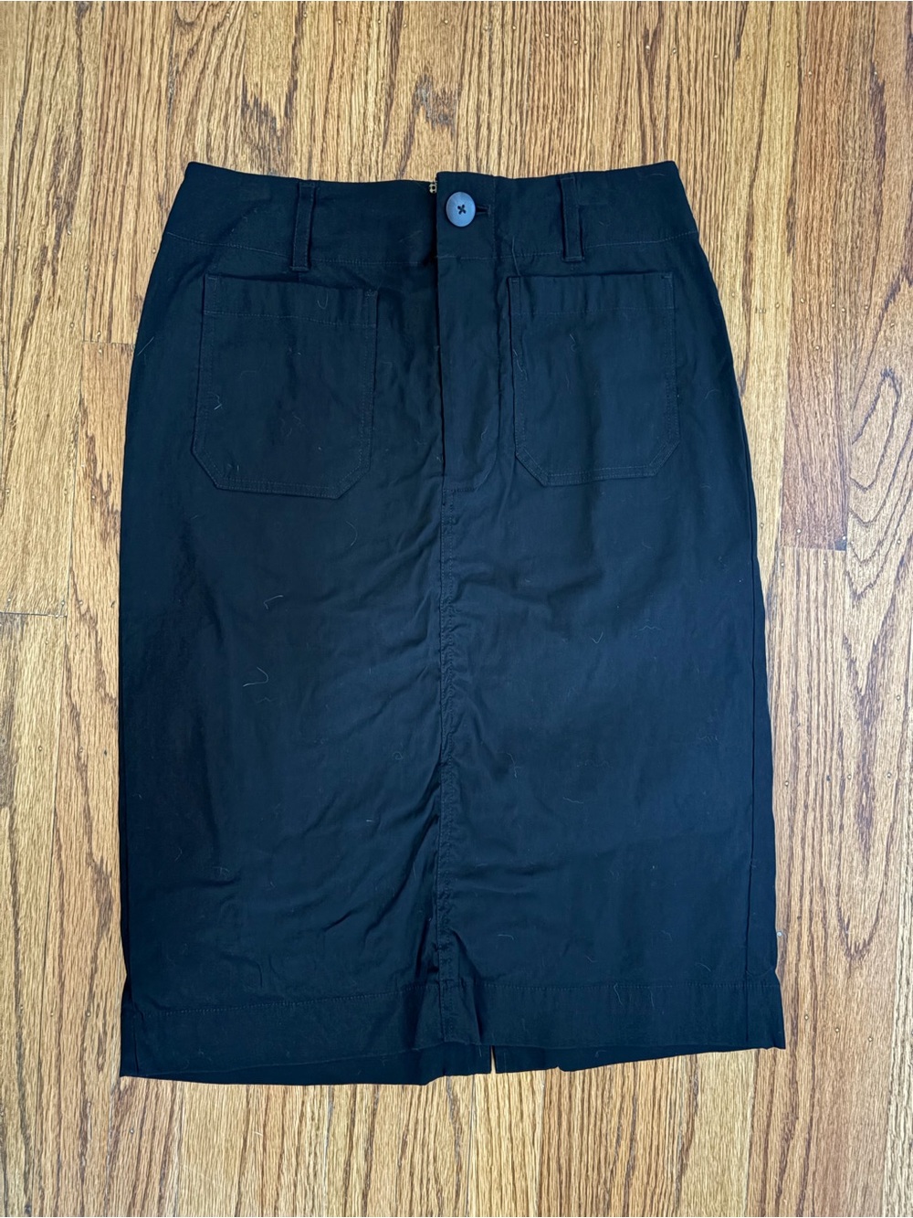 Anthropologie Black High-Waist Pencil Skirt with Front Pockets